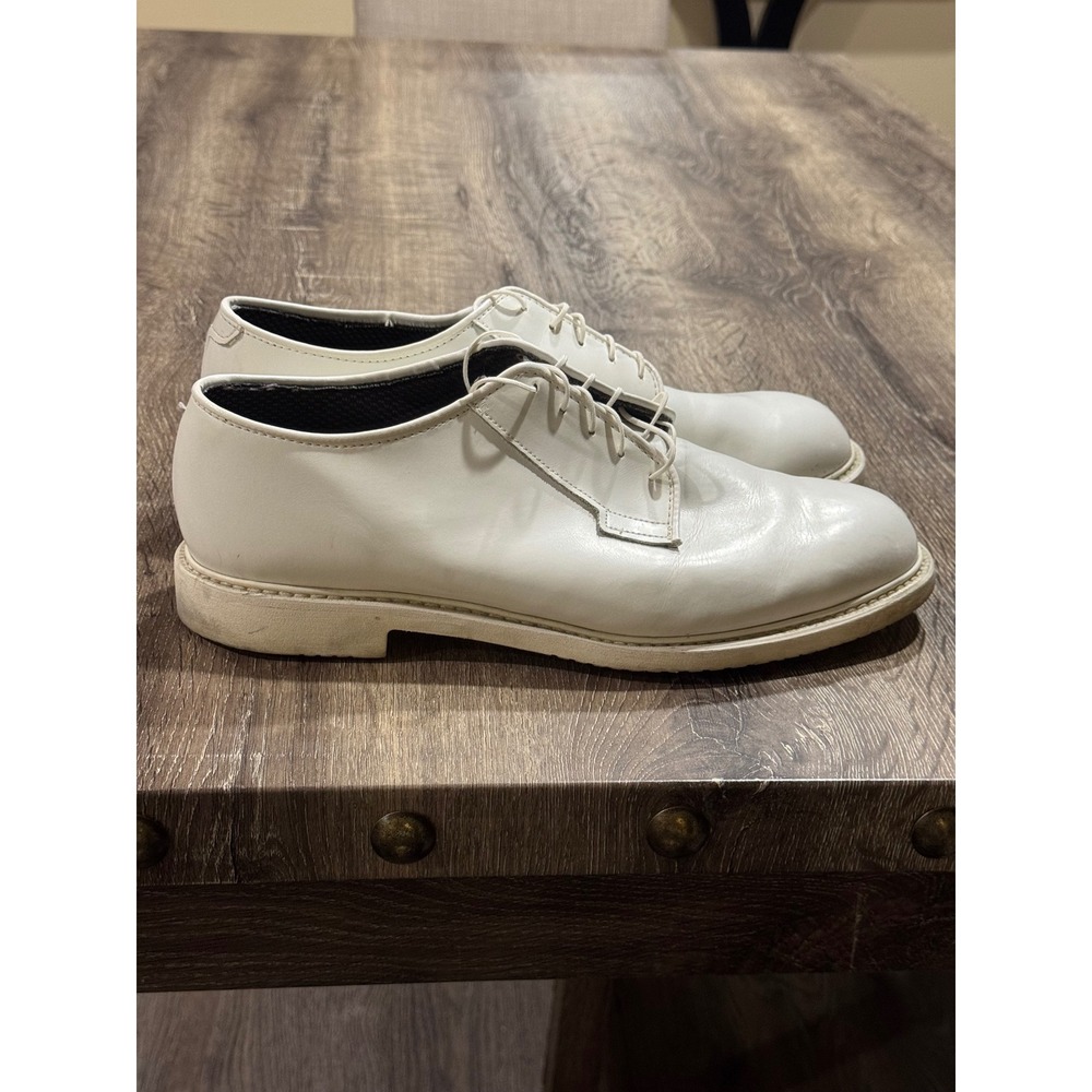 Bates Lites Mens White Leather Oxford Uniform Dress Shoes 13 E Slip Resistance